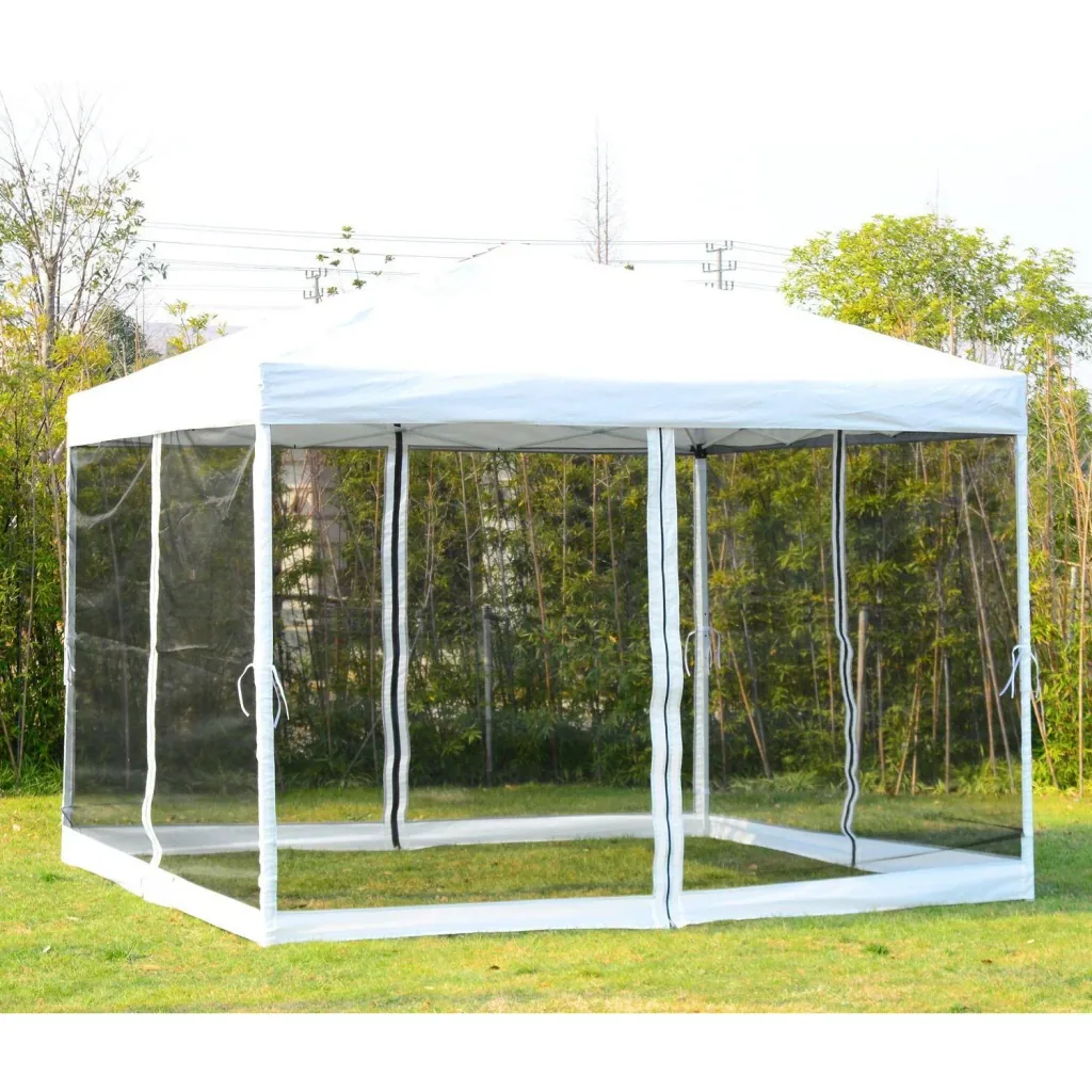Faltpavillon Faltzelt mit Seitenwänden 3x3m Weiß