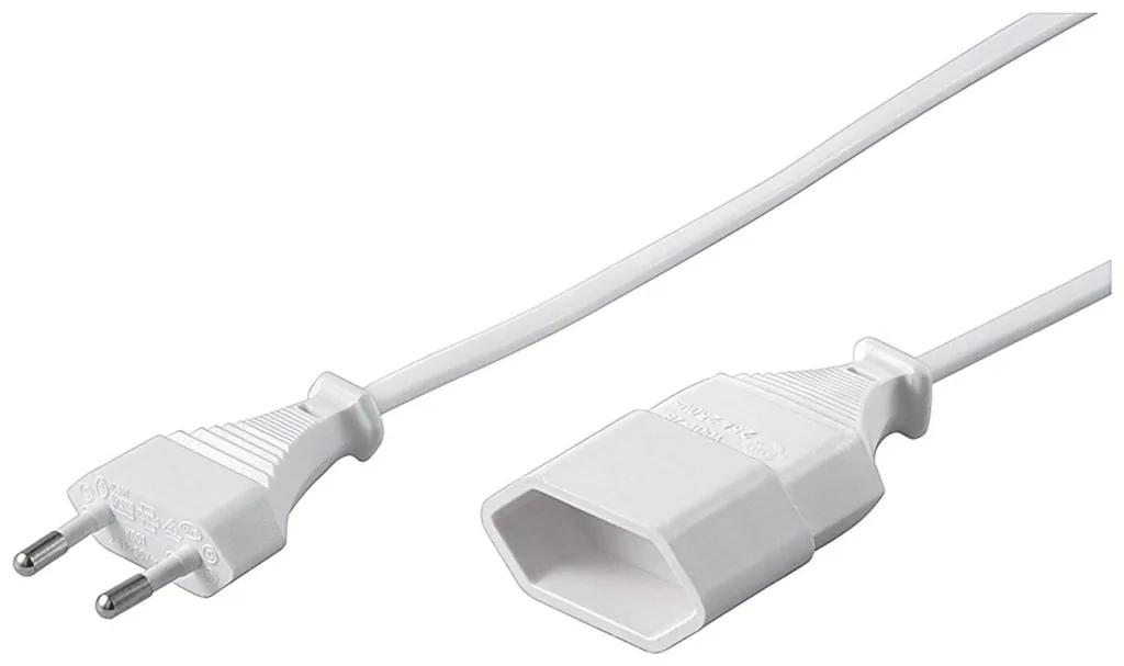 Verlängerungskabel mit Eurostecker und -kupplung - 3 Meter