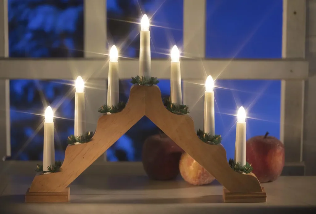 Holz Weihnachtsbogen mit LED Beleuchtung