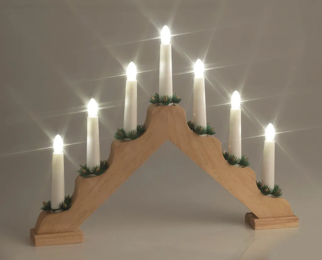 Holz Weihnachtsbogen mit LED Beleuchtung