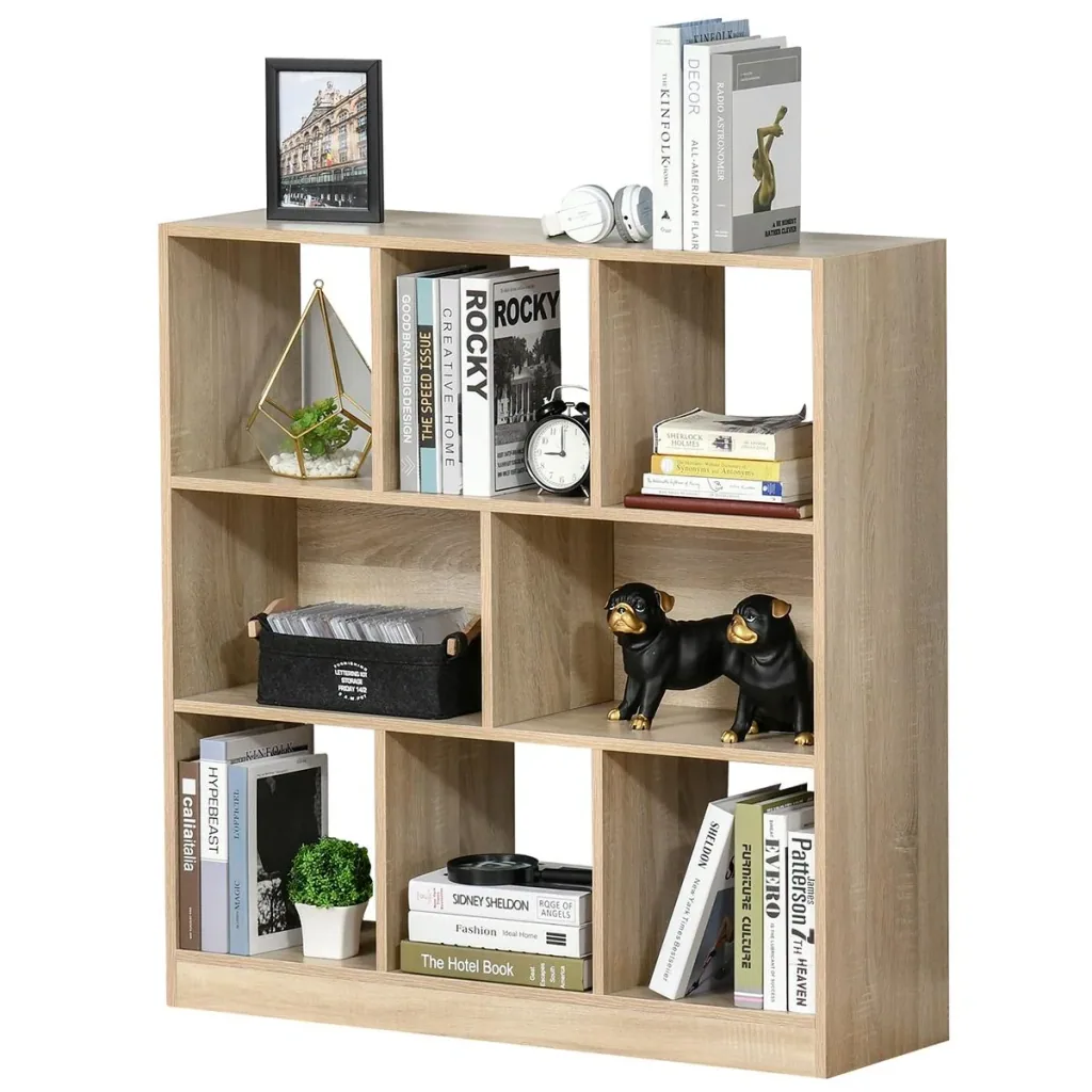Bücherregal 3-stöckige Aufbewahrungsregal Büroregal Display Regal für Home-Office Wohnzimmer Spanplatte Natur 97,5 x 30