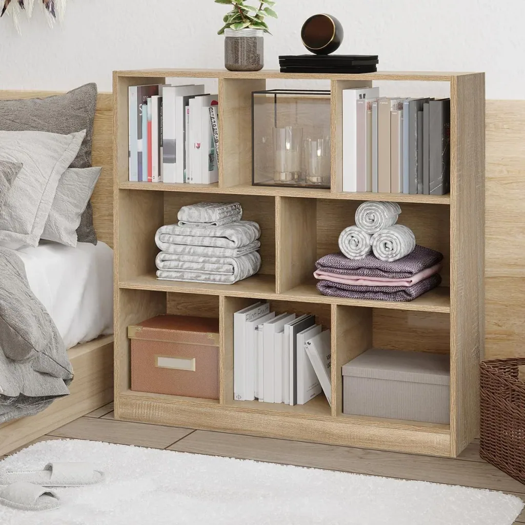 Bücherregal 3-stöckige Aufbewahrungsregal Büroregal Display Regal für Home-Office Wohnzimmer Spanplatte Natur 97,5 x 30