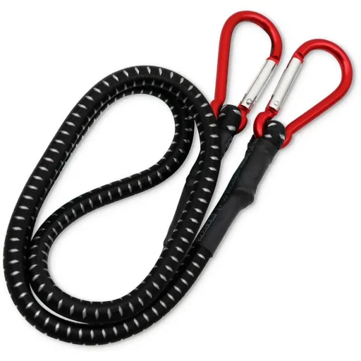 Gummiband mit Karabiner 100cm x 10 mm - Schwarz