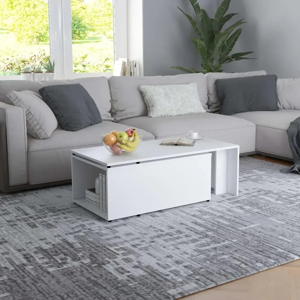 Couchtisch 150x50x35 cm Spanplatte weiß