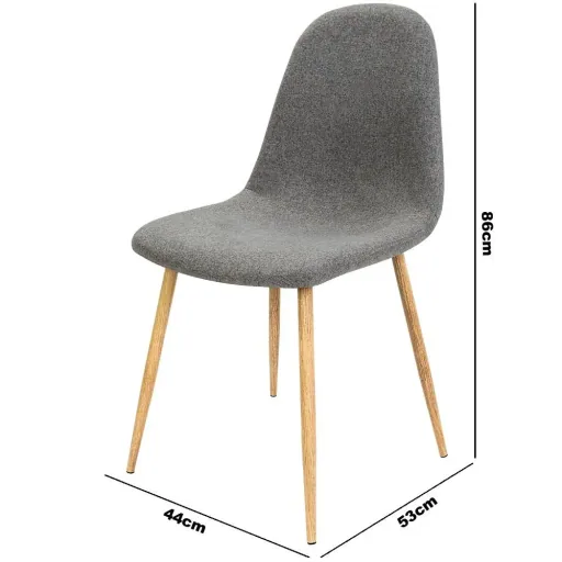 Design-Stuhl mit Stoffbezug dunkelgrau 4 Stück