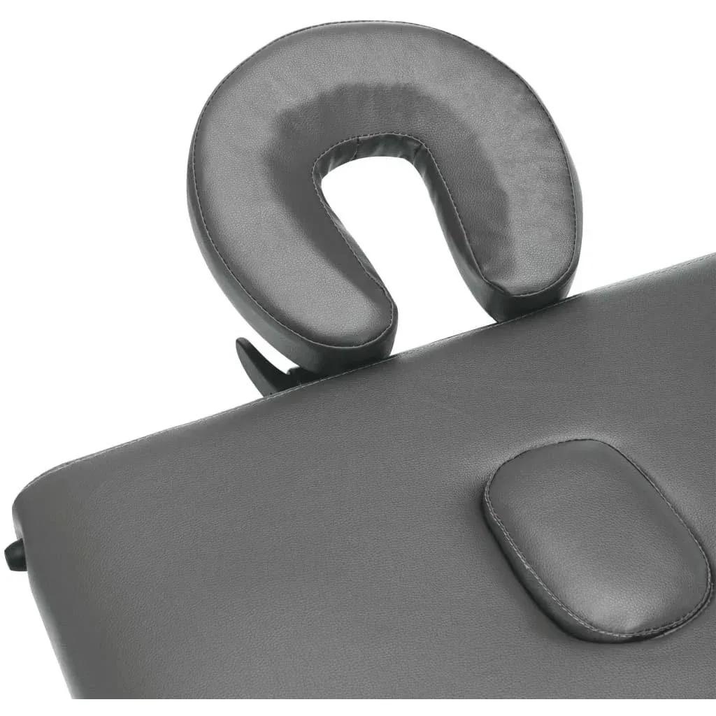 Massageliege 3 Zonen 186x68 cm Aluminiumrahmen anthrazit