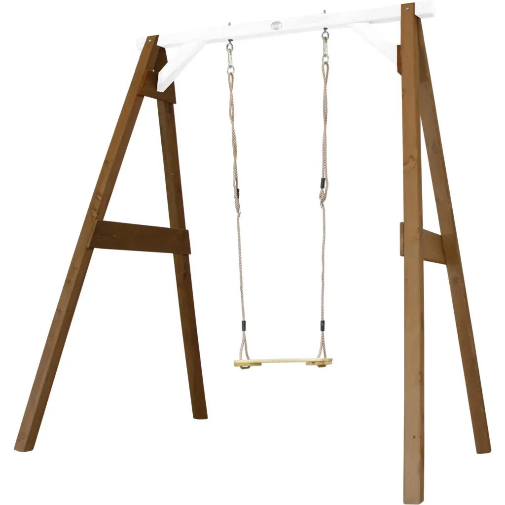 Einzelschaukel Braun/Weiß