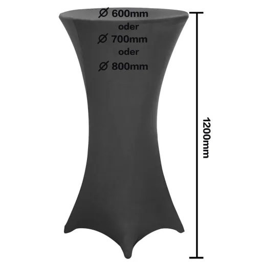 Tischabdeckung anthrazit Ø70cm