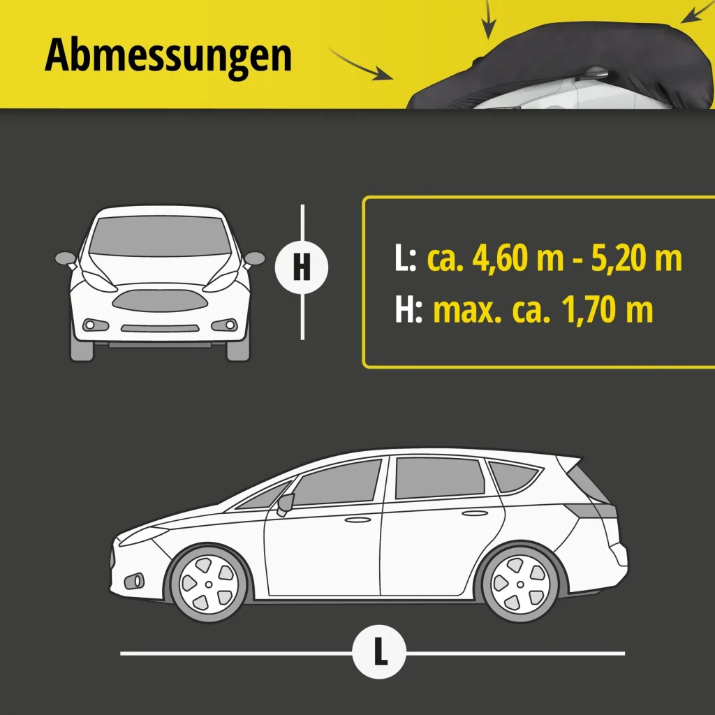 Autoabdeckplane indoor soft - Größe 7 - 461x520x170cm - PES - Elasthan
