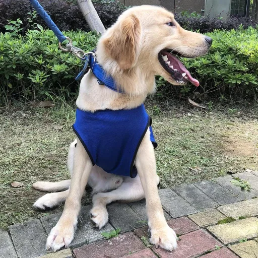 Hunde Kühlweste Kühljacke Cooling Vest schnelle Abkühlung Polyester Blau Ø56 x 60 cm