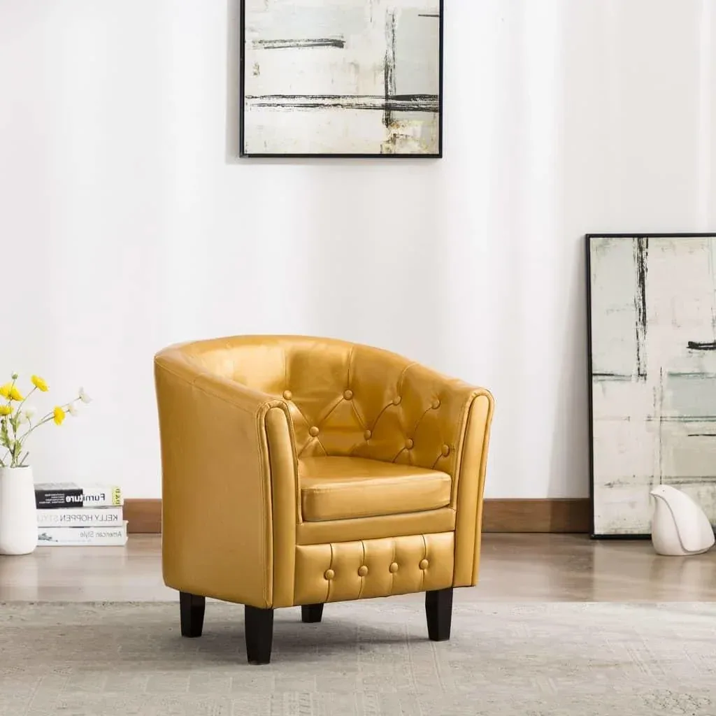 Schalensitz Kunstleder gold