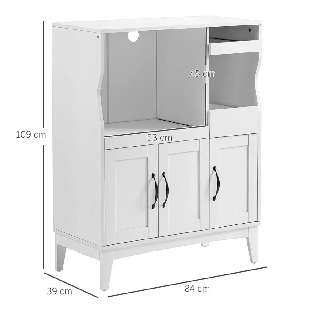Küchenschrank mit Klappregal 84 cm x 39 cm x 109 cm