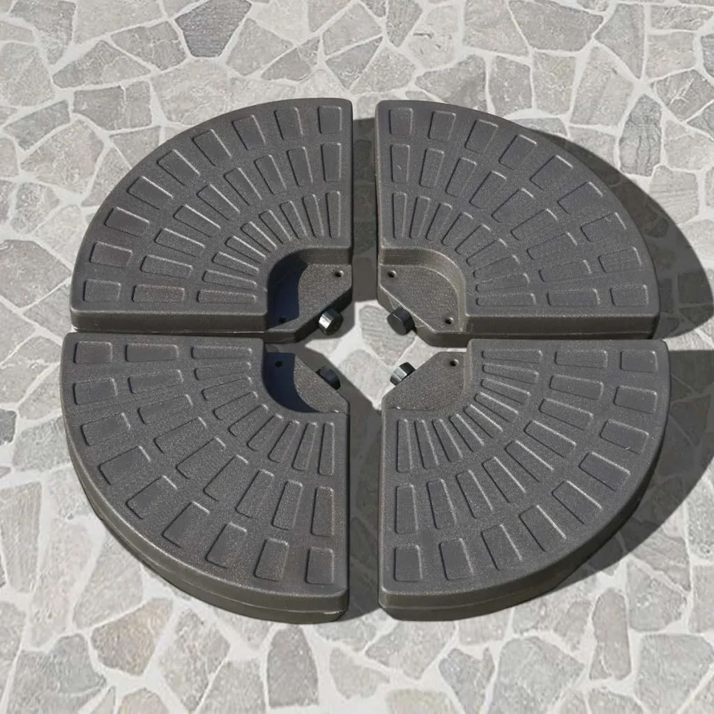 Schirmgewicht 4-tlg. Schirmständer mit 17 kg Wasser oder 25 kg Sand befüllbar HDPE Kaffee 100 x 100 x 10,5 cm