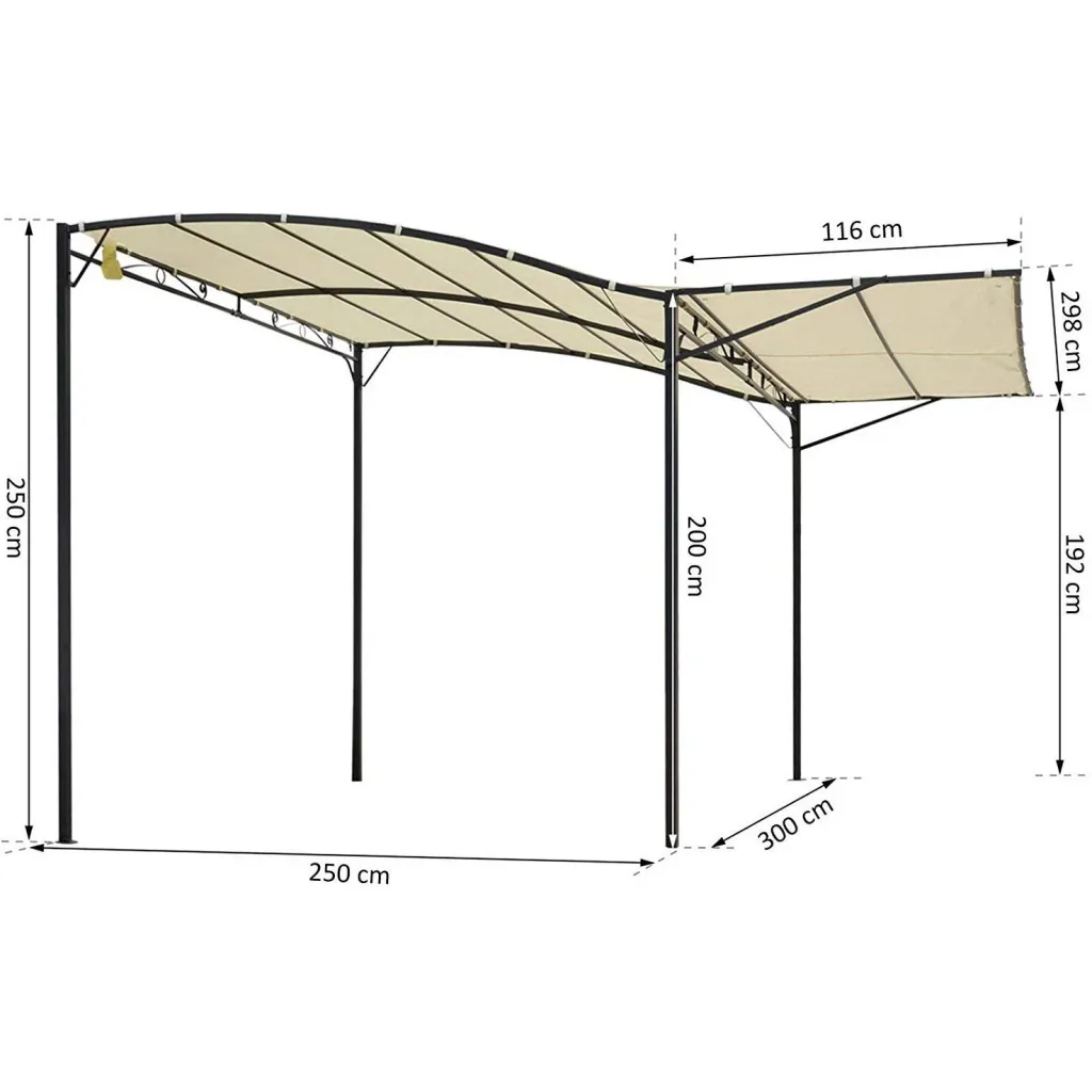 Pavillon mit klappbarem Seitendach
