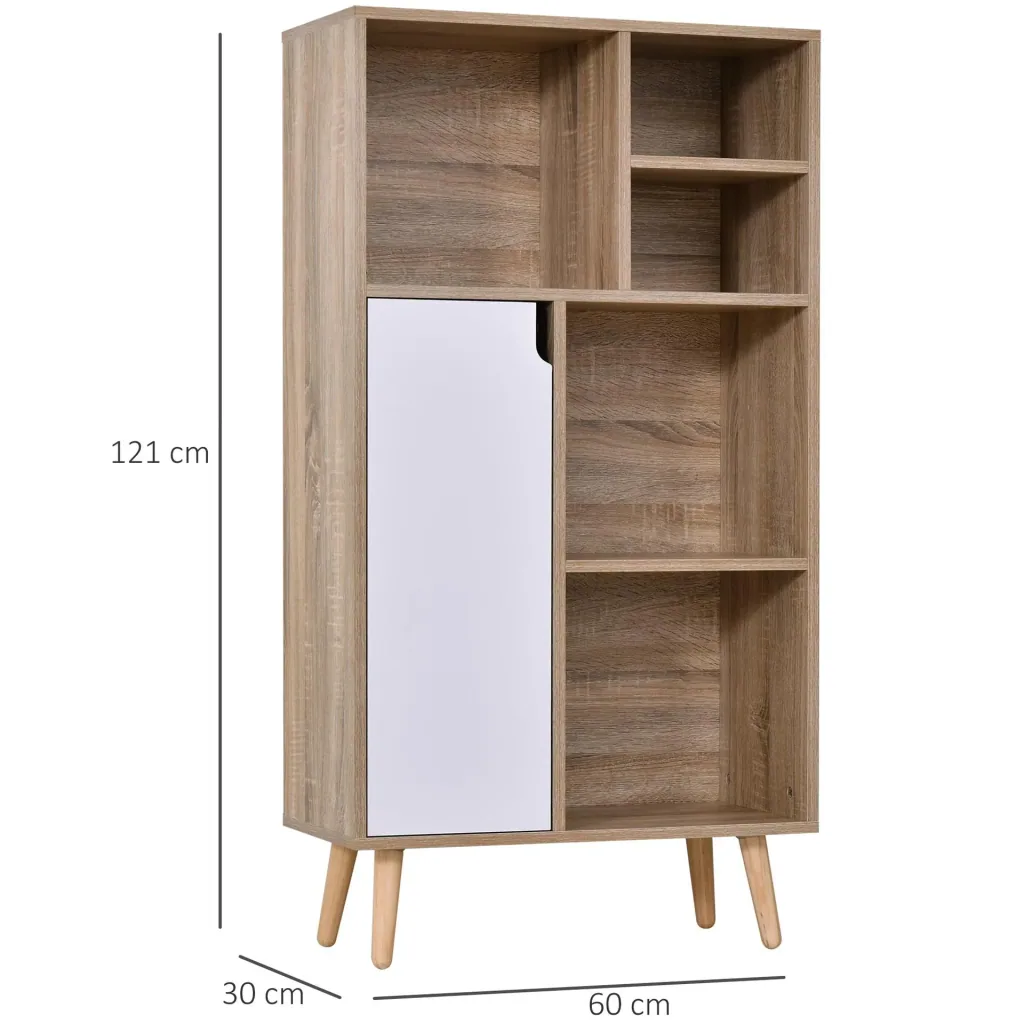 Schrank mit 5 offenen Fächern und 1 Schrank