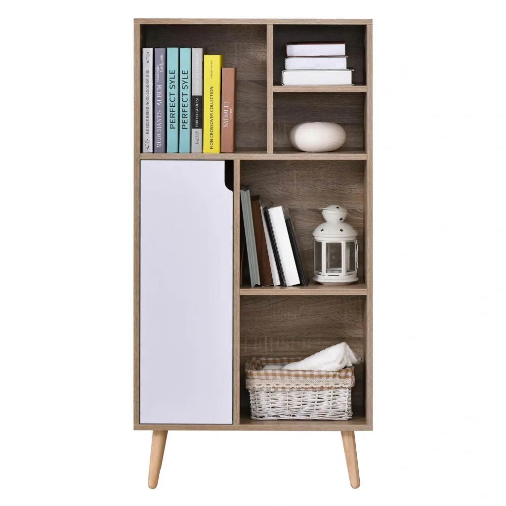Schrank mit 5 offenen Fächern und 1 Schrank