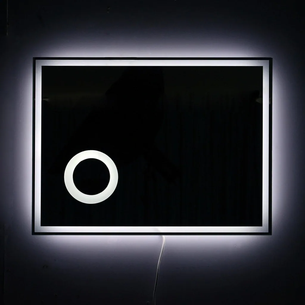 LED Badspiegel Badezimmerspiegel Wandspiegel Touchschalter Vergrößung Alurahmen Silber 80 x 3 x 60 cm