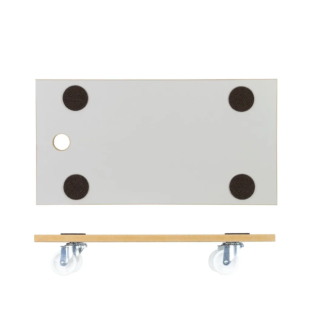 Transporthilfe MM 1319, 57,5 x 30 x 10 cm, harte Rollen Ø 63 mm, Gleitlager, Tragkraft 200 kg, MDF beschichtet