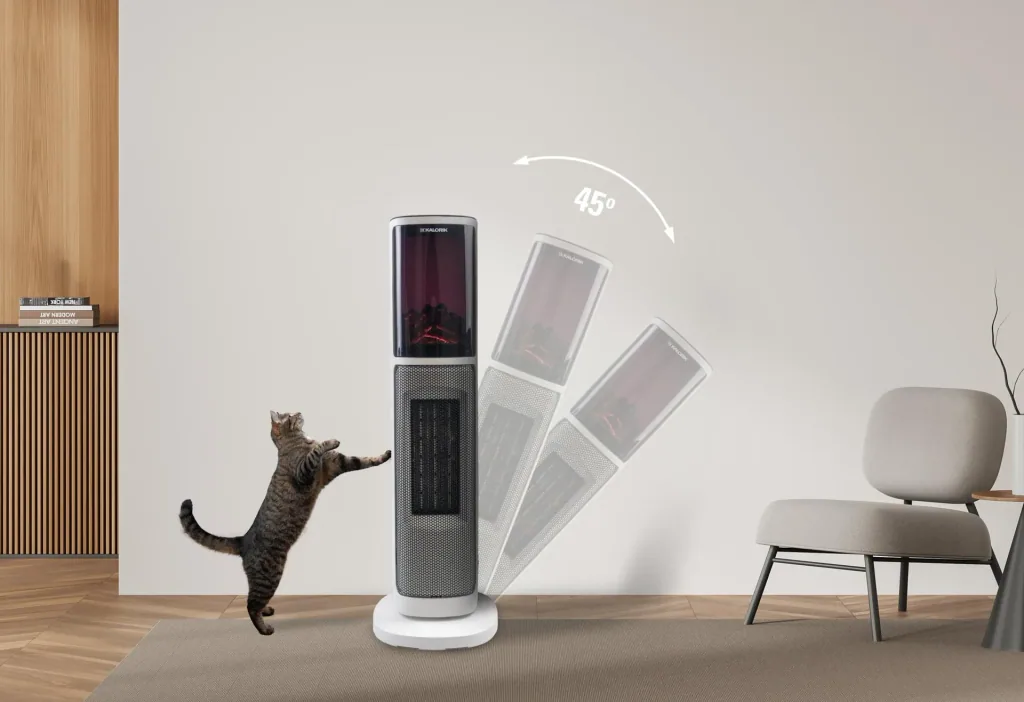 Heizlüfter mit Kaminfeuer und 3D Flammeffekt, 2000W , inklusive Fernbedienung