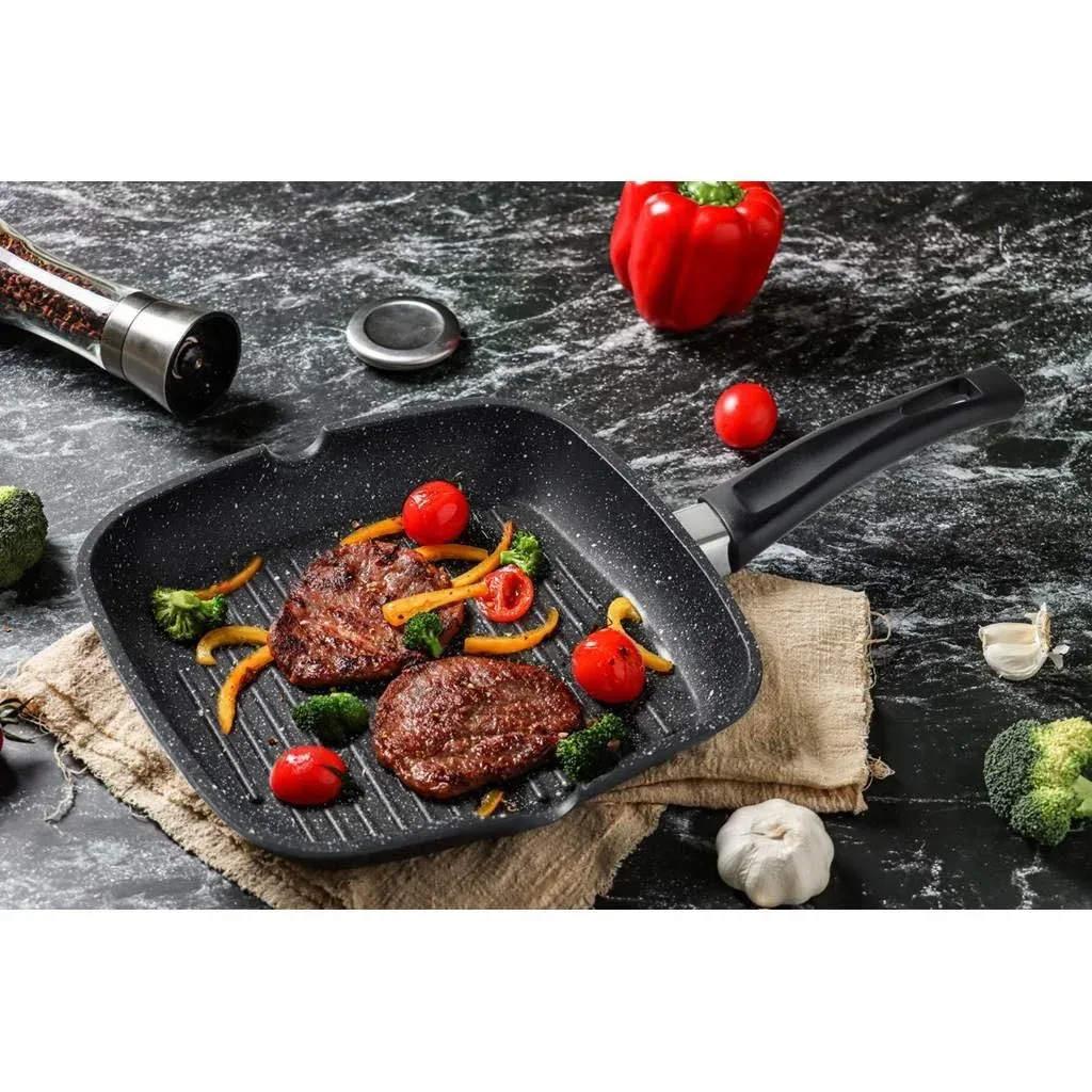 Grillpfanne - 24cm - Schwarz