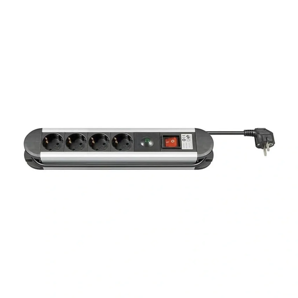 Aluminium Steckdosenleiste 4-fach