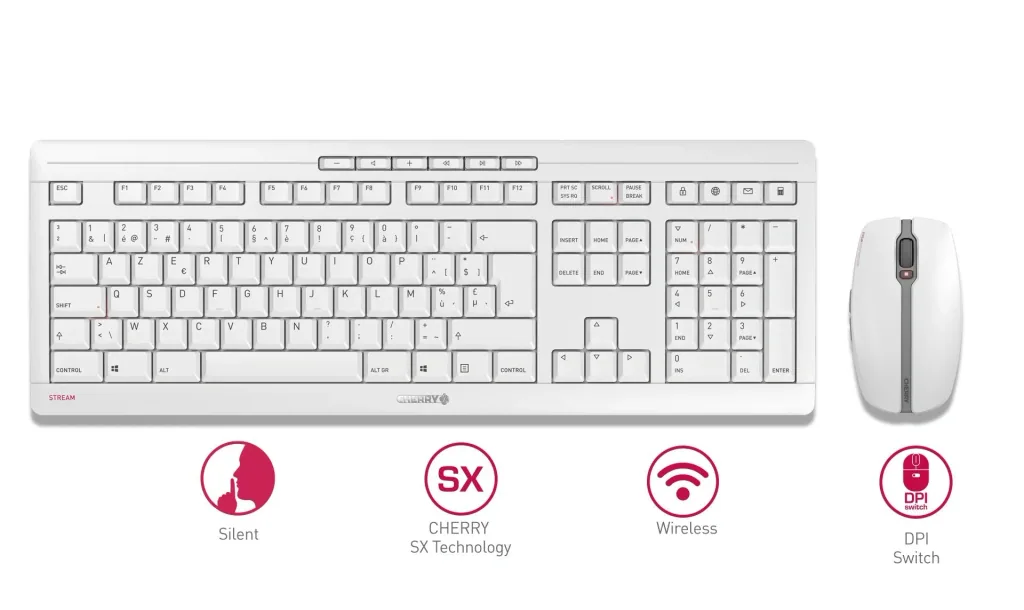 Kabelloses Tastatur-Maus-Set STREAM DESKTOP grau