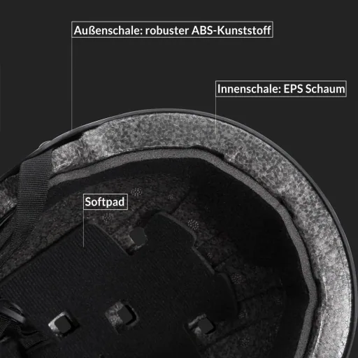 Atlantic Rift Skatehelm/Fahrradhelm/Helm für Inline-Skates/Helm für Skateboard - Schwarz - M - verstellbar