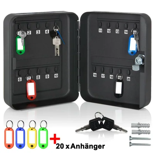 Schlüsselschrank aus Stahl mit 20 Haken +