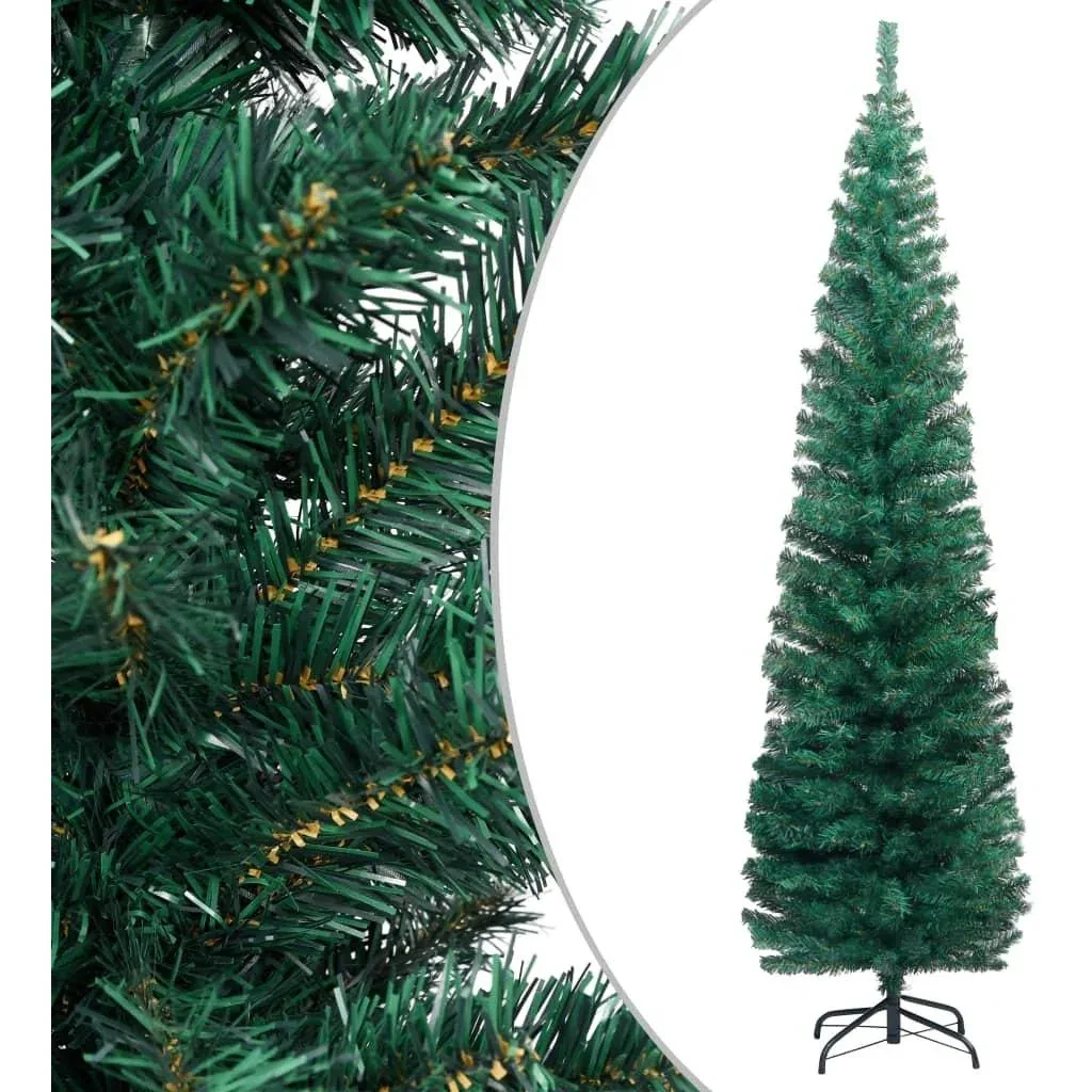 Weihnachtsbaum mit Ständer schmal 240 cm PVC grün