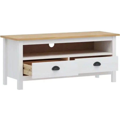 TV-Schrank Hill Range 110x40x47 cm Kiefer massiv weiß
