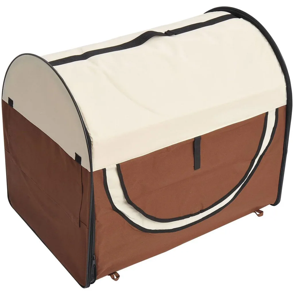 Hundetransportbox, faltbar, Größe L 70x51x59 cm, kaffeebraun-creme