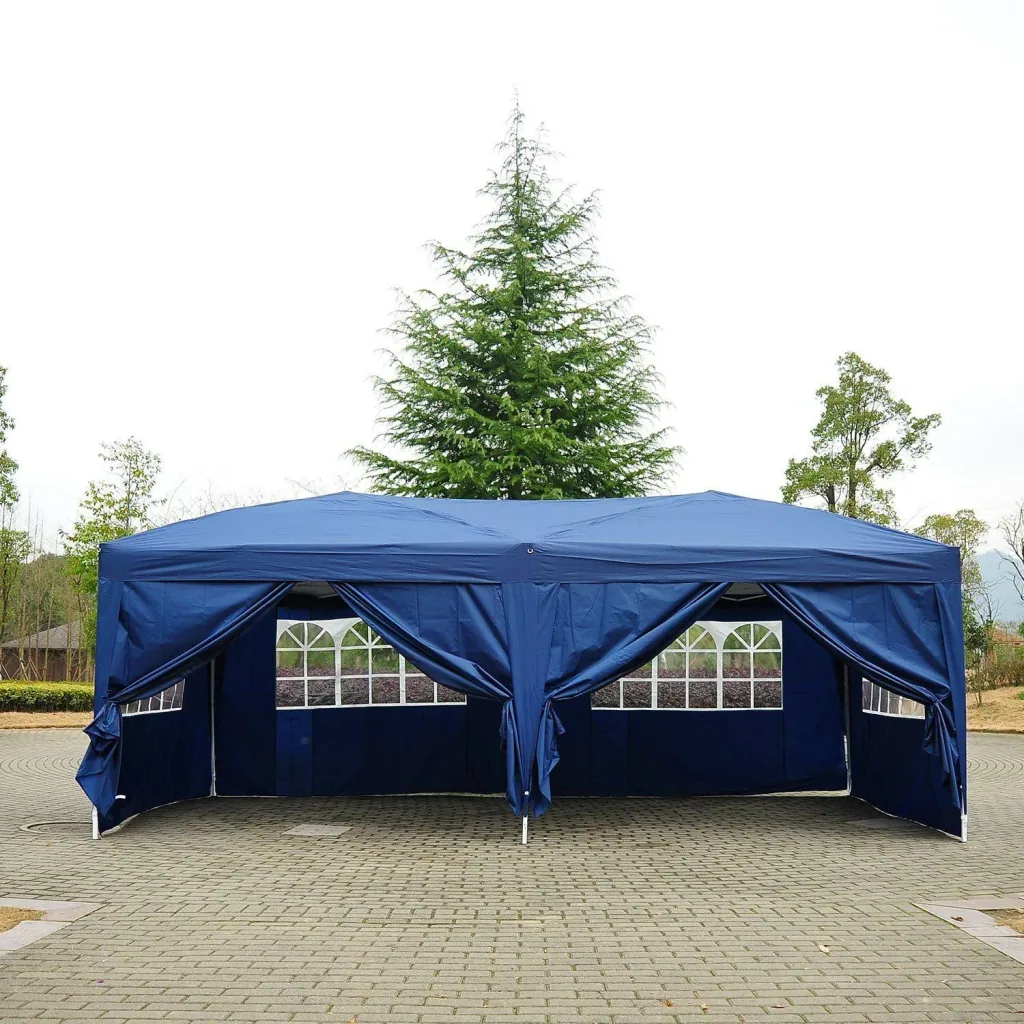 Faltpavillon 3x6 Wasserabweisend Blau Stabil Outsunny