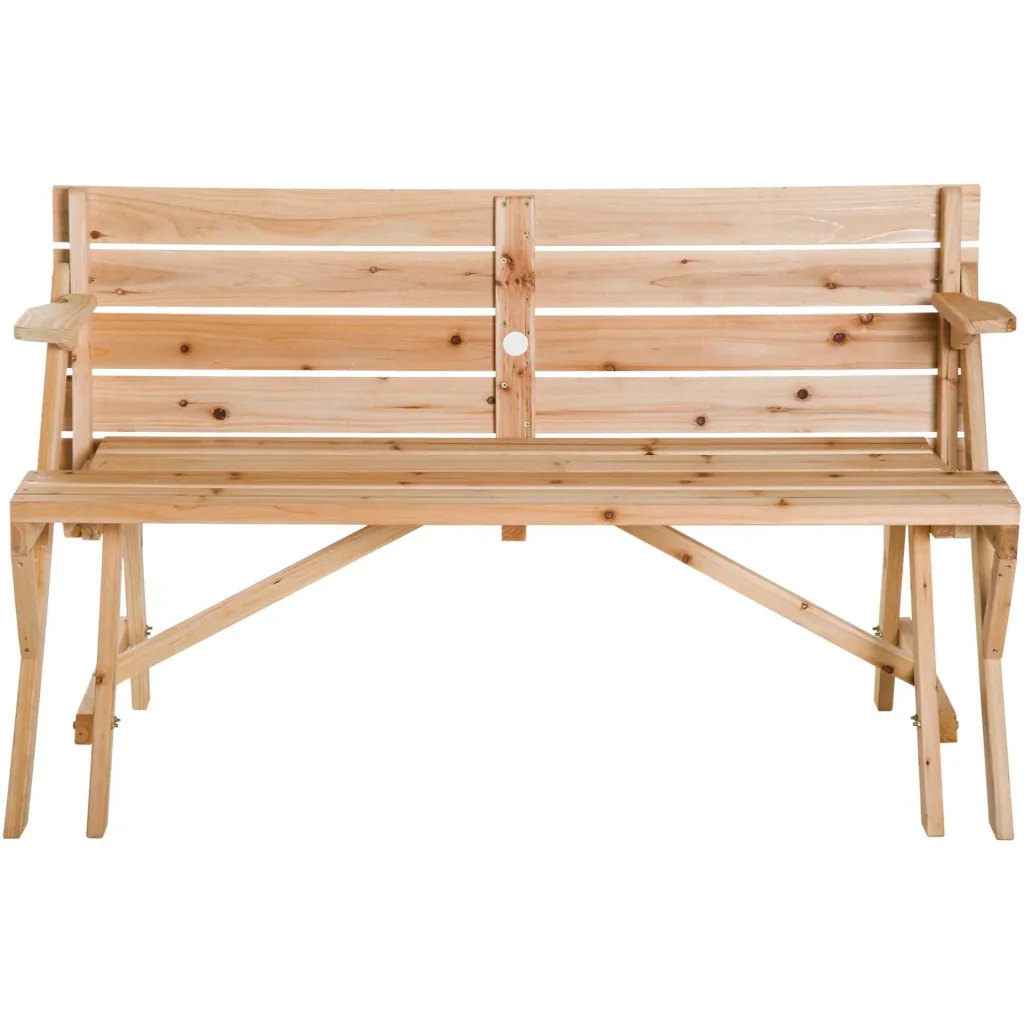 Bierzeltgarnitur 2-in-1 klappbar Sitzgruppe Gartengarnitur 1 x Tisch 2 x Sitzbank Tannenholz Natur 138 x 130 x 73 cm