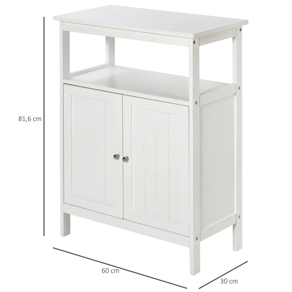 Badezimmerschrank mit 1 offenem Regal, weiß