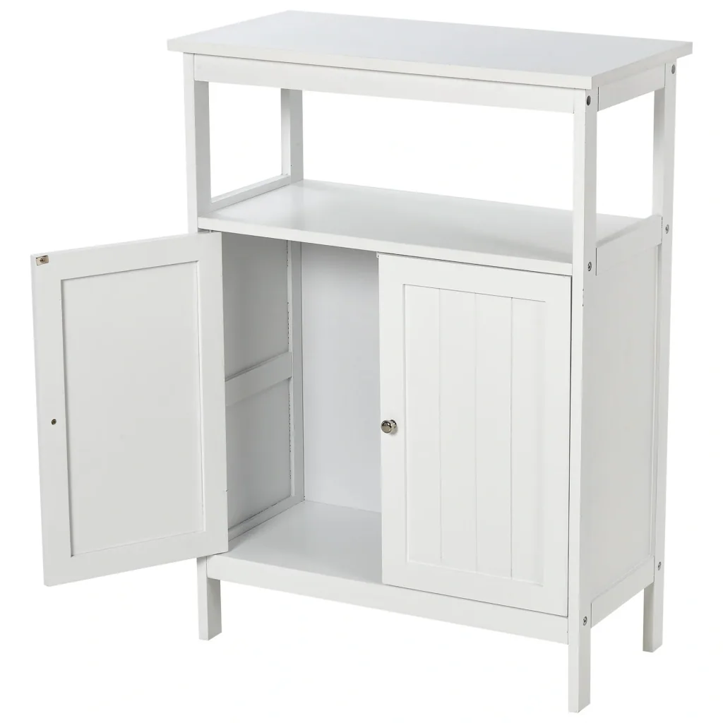 Badezimmerschrank mit 1 offenem Regal, weiß