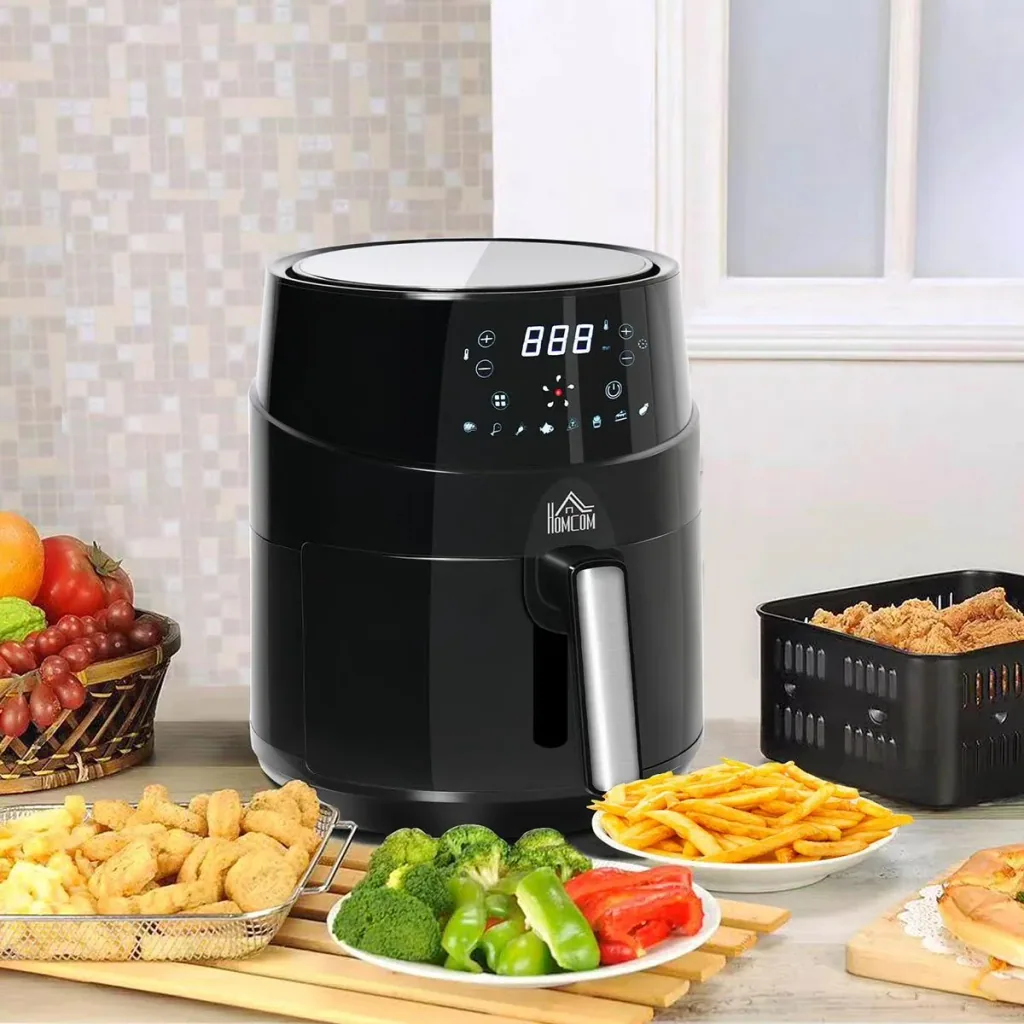 Heißluftfritteuse ohne Öl 4,5 L 1500W Airfryer mit 8 voreingestellte Modi LED-Display Antihaftbeschichteter Korb für ges