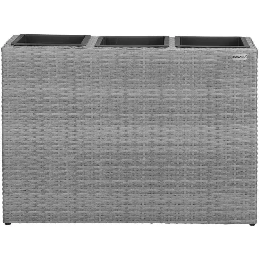 Polyrattan Blumentopf grau 83x30,5x60cm