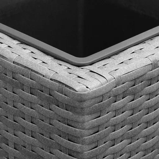 Polyrattan Blumentopf grau 83x30,5x60cm