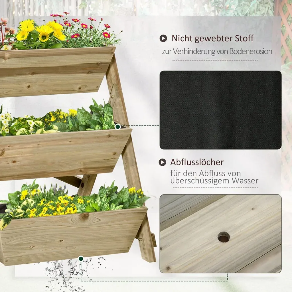 Blumentreppe Holz Blumenleiter mit