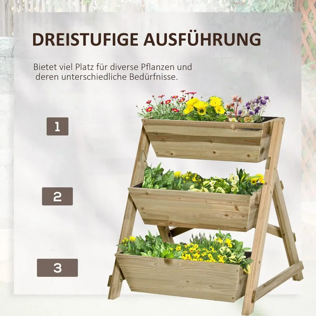 Blumentreppe Holz Blumenleiter mit