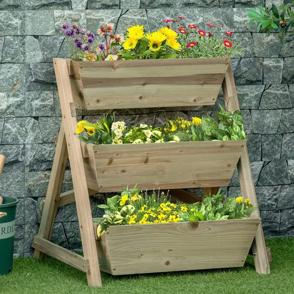 Blumentreppe Holz Blumenleiter mit