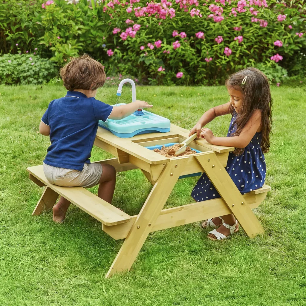 Spielwaren Holz Kinder Picknicktisch 89x94x51 cm Natur
