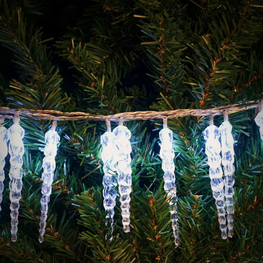 Eiszapfen Weihnachtsbeleuchtung - festliche Lichter - 80 LEDS - 13 m - hellweiß