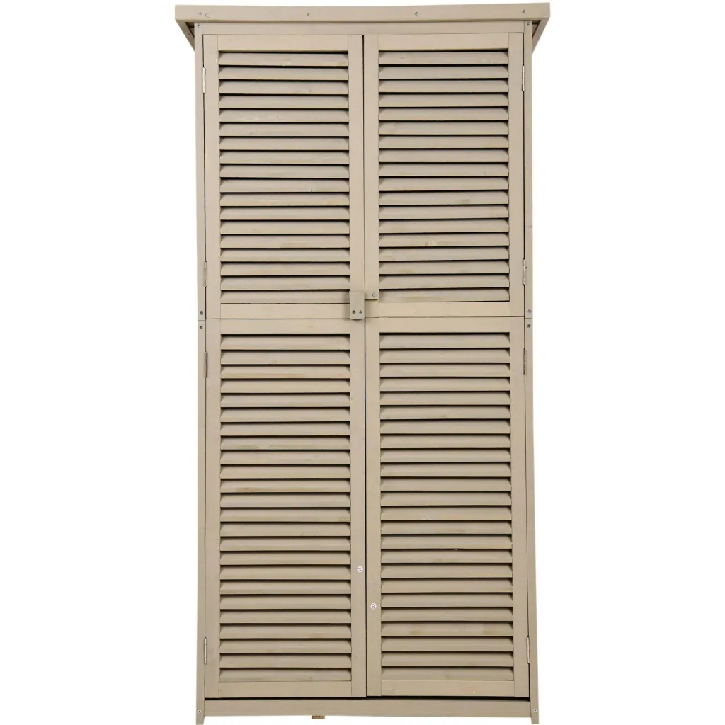 Geräteschuppen Gerätehaus Geräteschrank 4 Fächer Grau