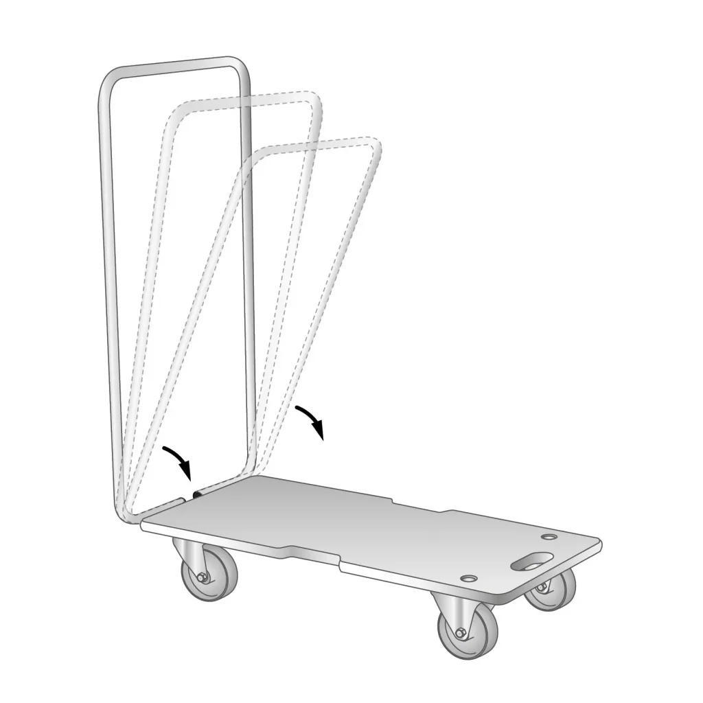 Transporthilfe MM 1345, 74 x 36,5 x 14,5 cm, softe Rollen Ø 100 mm Rollenlager, Bügel, Multiplex FSC®, Tragkraft 300 kg
