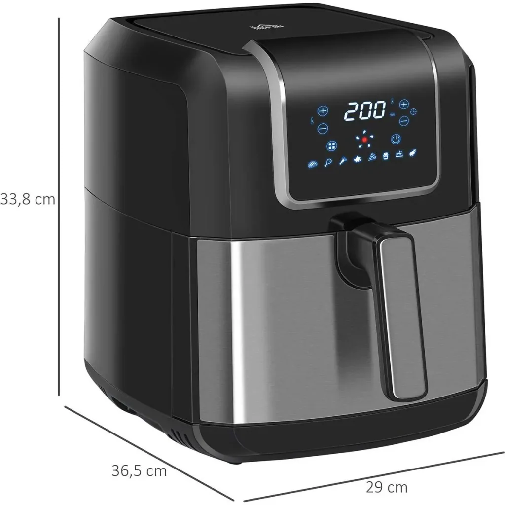 Heißluftfritteuse - 1700W - 6,5 Liter - Schwarz/Grau - 36,5 x 29 x 33,8 cm