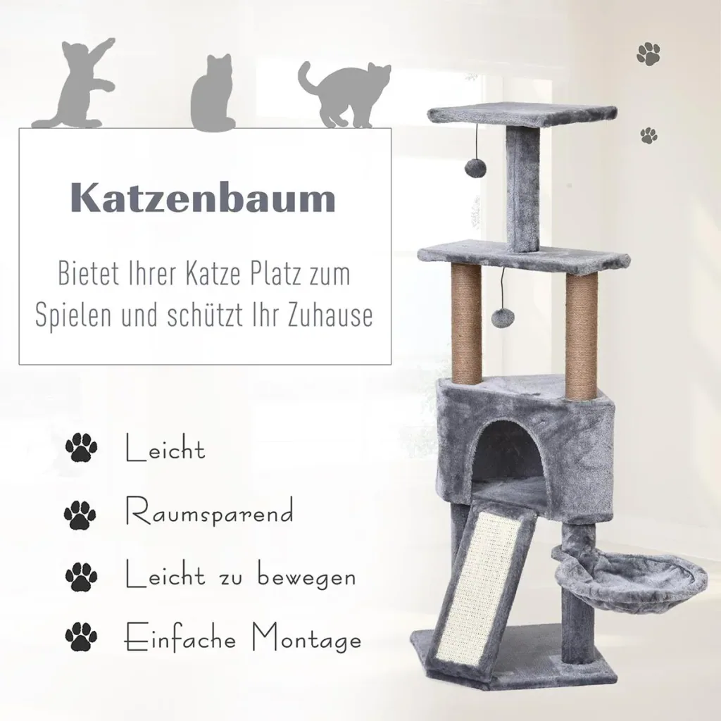 Katzenkratzbaum mit Hängebett