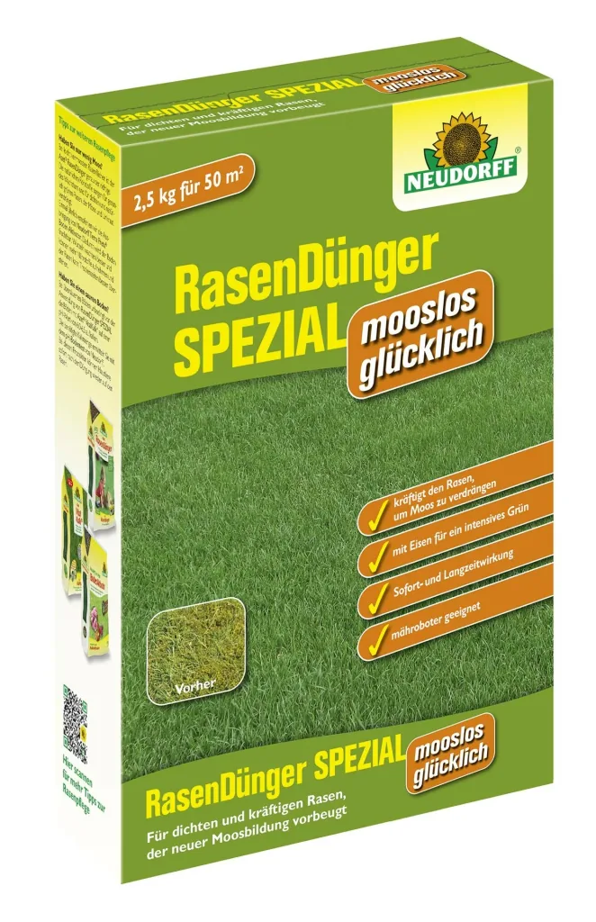 Rasen Dünger Spezial "mooslos glücklich" - 2,5 kg  