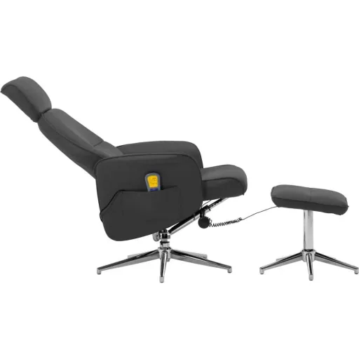Massagesessel verstellbar mit Fußhocker anthrazit