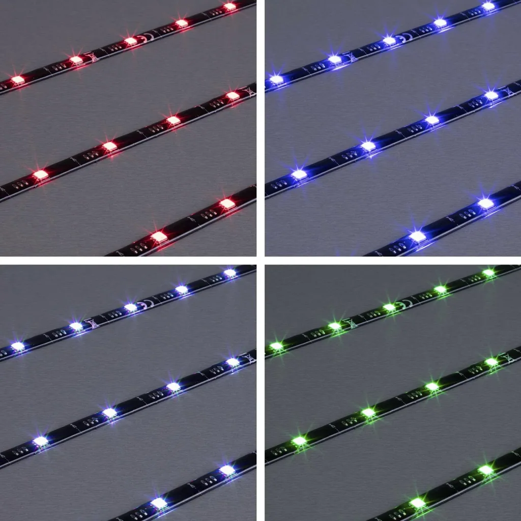 TV-LED Beleuchtungs-Set 2 m Farbwechsel, 48 RGB-LEDs, 3 x Verbinder und 3 x Verbindungskabel